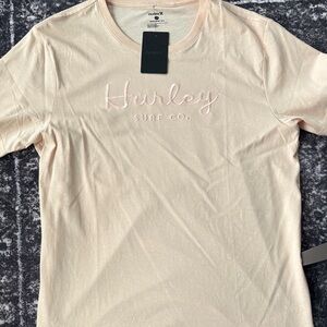 Hurley Light Pink Embroidered Logo Crew Tee